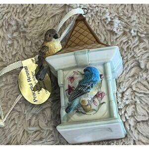 Bradford Exchange Peaceful Retreat Birdhouse Porcelain Birdhouse Ornament